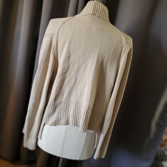 Banana Republic Light Tan Ribbed Open Cardigan, M - Picture 7 of 8
